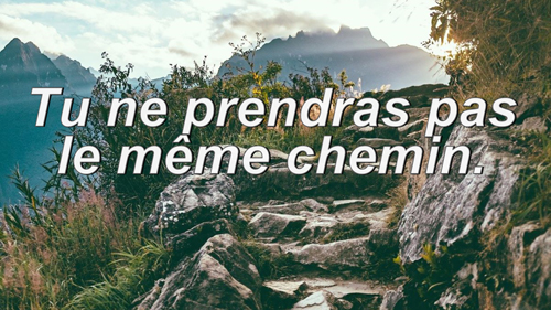 Lire la suite à propos de l’article Tu ne prendras pas le même chemin.