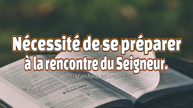 Lire la suite à propos de l’article Nécessité de se préparer à la rencontre du Seigneur.